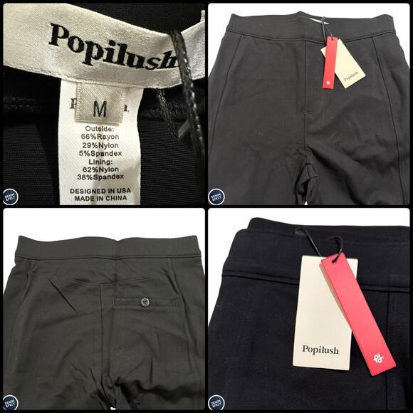 Popilush Black Flare Shapewear Freedom Pants M Tummy Control Ponte Stretch NEW - Picture 16 of 16